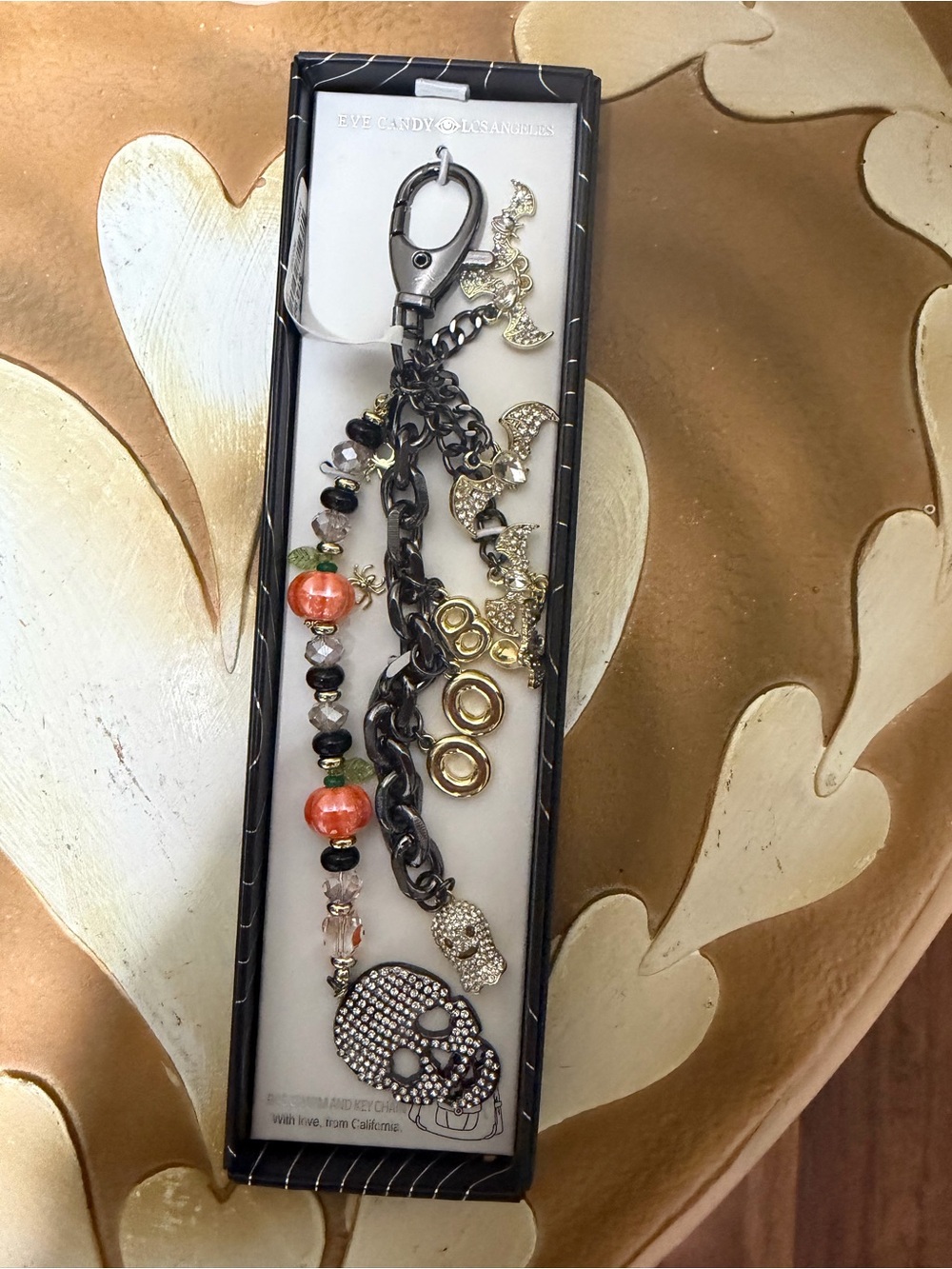 Eye Candy Halloween Beaded Bag Charm with Bats, Skulls, Boo & Pumpkins